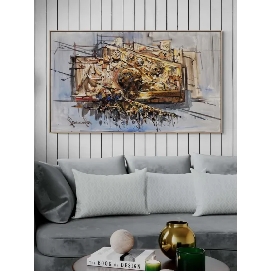 Gri Senfoni Yağlı Boya Tablosu