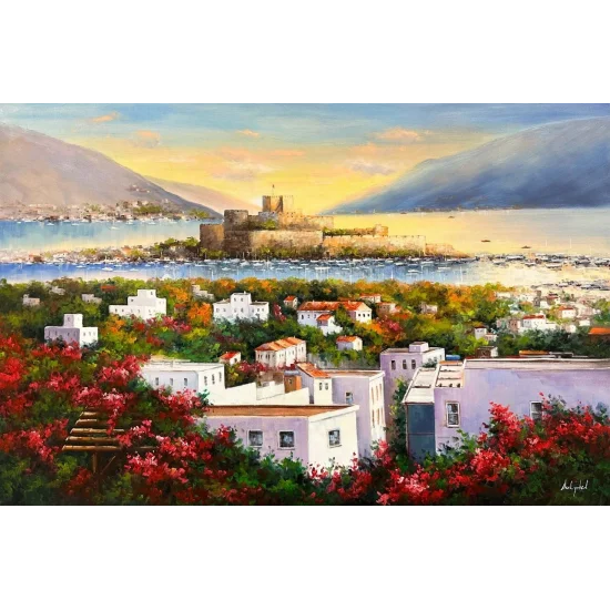 Bodrum Castle at Sunset Oil Painting