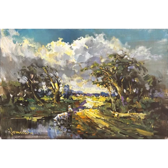 Gün Doğumunun Sessizliği Yağlı Boya Tablosu