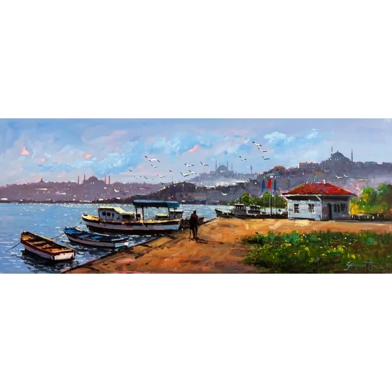 Gündoğarken Boğaz Yağlı Boya Tablosu