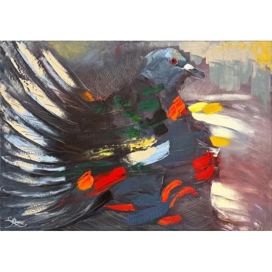 Güvercin Gölgesi Yağlı Boya Tablosu