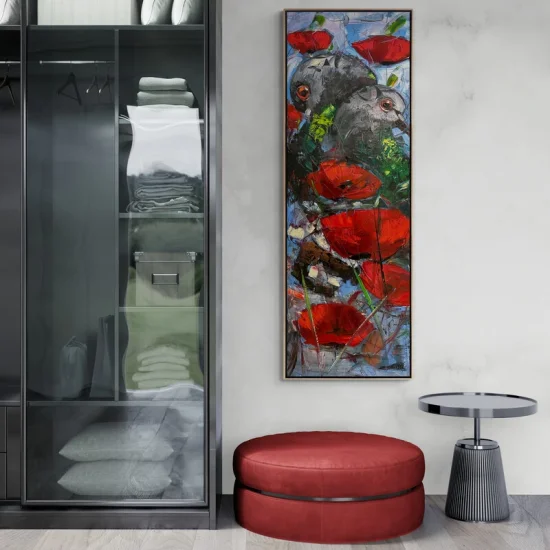 Güvercinler Aşkına Yağlı Boya Tablosu