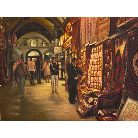 Halı Çarşısı Yağlı Boya Tablosu