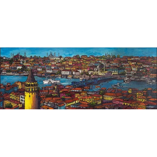 The Golden Horn and Galata Tower Oil Painting