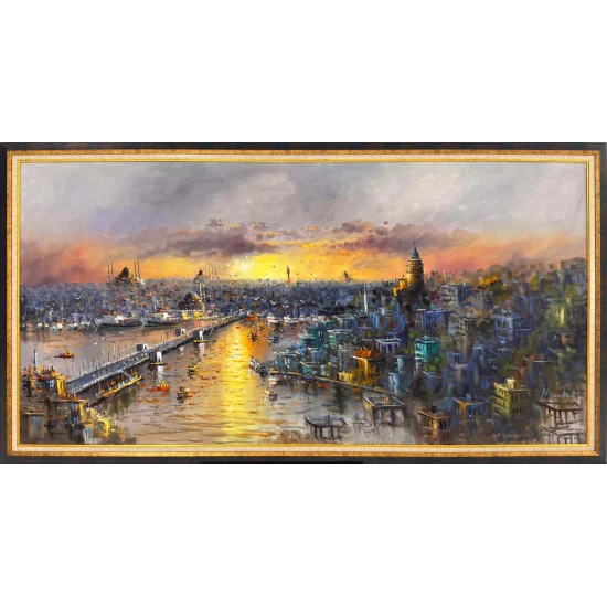 Haliç’in Altın Saati Yağlı Boya Tablosu