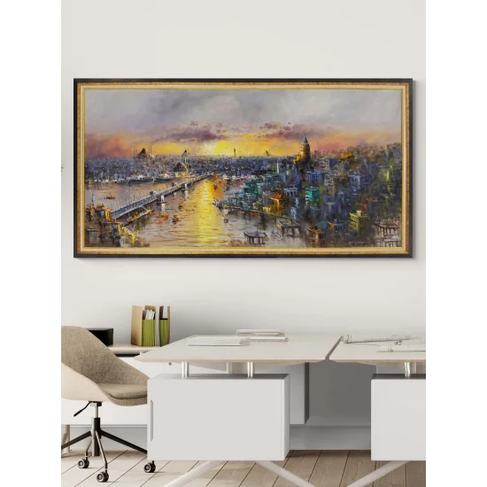 Haliç’in Altın Saati Yağlı Boya Tablosu