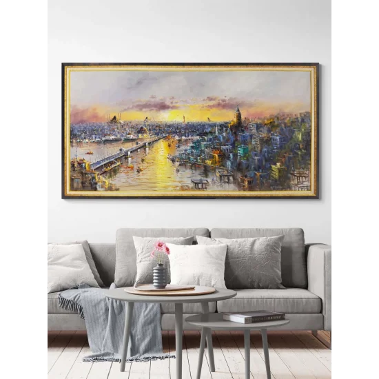 Haliç’in Altın Saati Yağlı Boya Tablosu