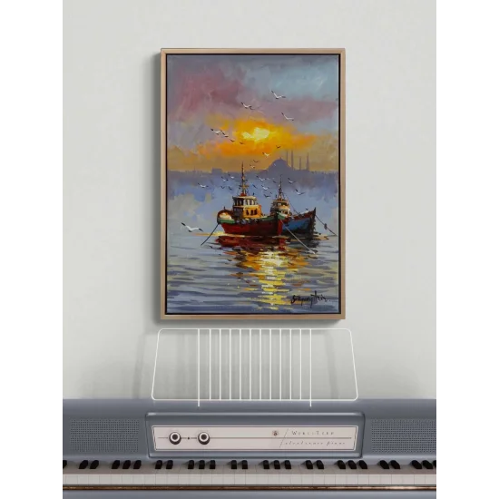 Haliç’te Son Işık Yağlı Boya Tablosu