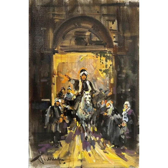 Halkı Selamlama Yağlı Boya Tablosu