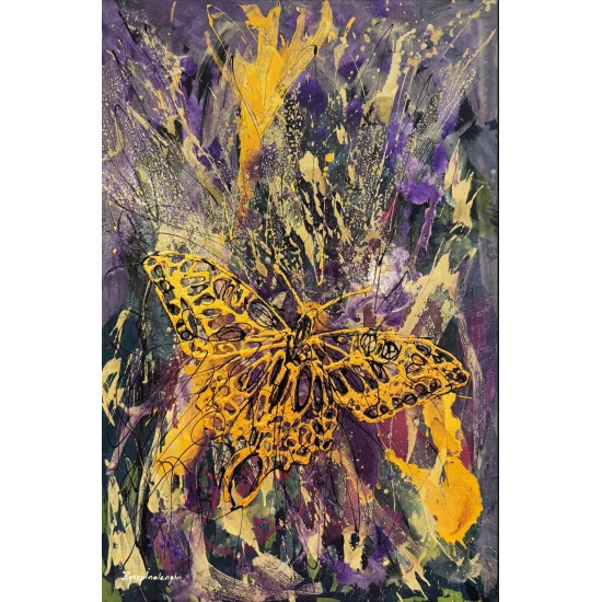 Hayalden Gerçeğe Kelebek Yağlı Boya Tablosu