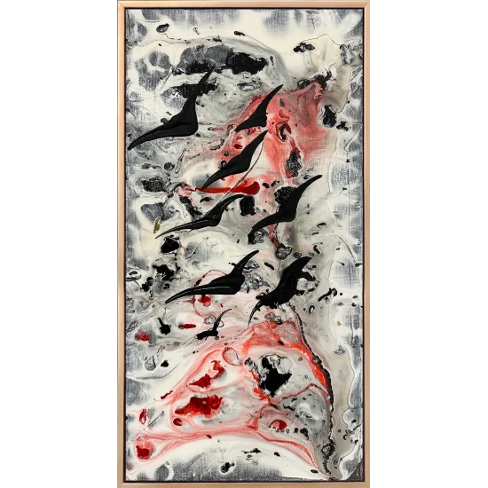 Hayallerde Kuşlar Yağlı Boya Tablosu