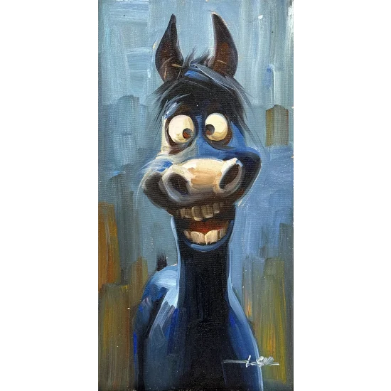 The Excited Donkey Oil Painting