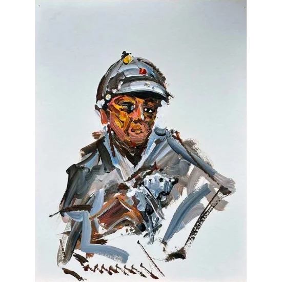 Teacher And His Dog Oil Painting