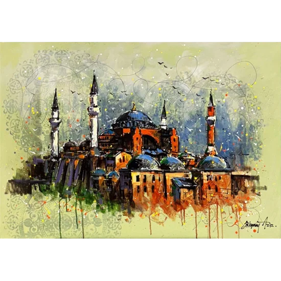 İhtişamlı Ayasofya Cami Yağlı Boya Tablosu