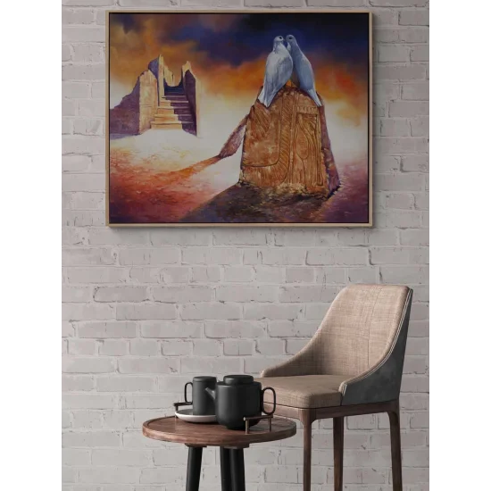 İki Güvercin Yağlı Boya Tablosu