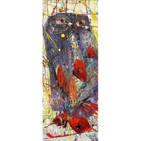 İki Kanat Bir Yürek Yağlı Boya Tablosu