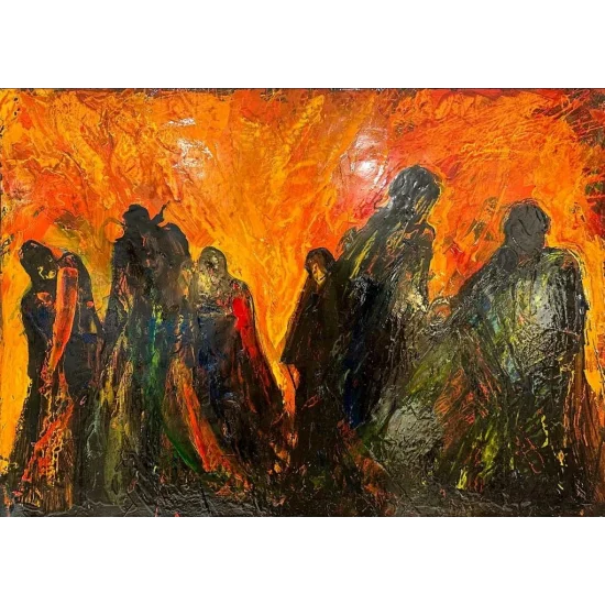 Human Silhouettes  Oil Painting