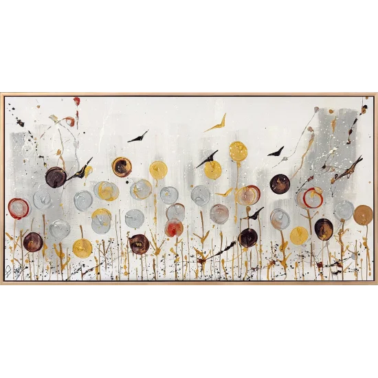 Işığa Duran Çiçekler Yağlı Boya Tablosu