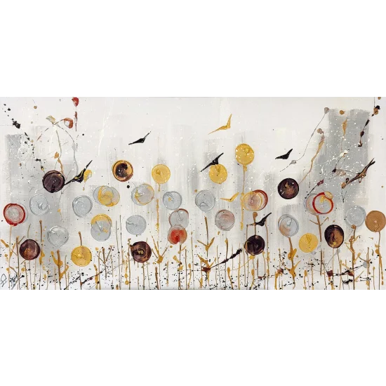 Işığa Duran Çiçekler Yağlı Boya Tablosu