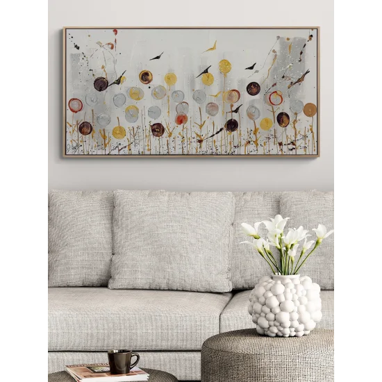 Işığa Duran Çiçekler Yağlı Boya Tablosu