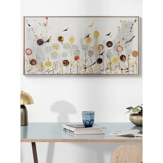 Işığa Duran Çiçekler Yağlı Boya Tablosu