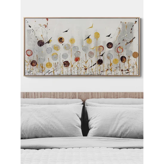 Işığa Duran Çiçekler Yağlı Boya Tablosu