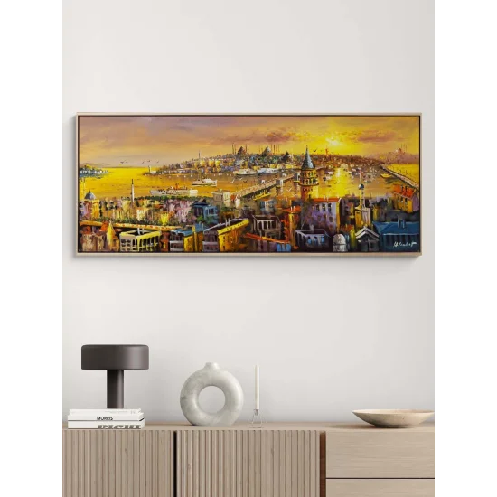 Işığa Uyanan Şehir Yağlı Boya Tablosu