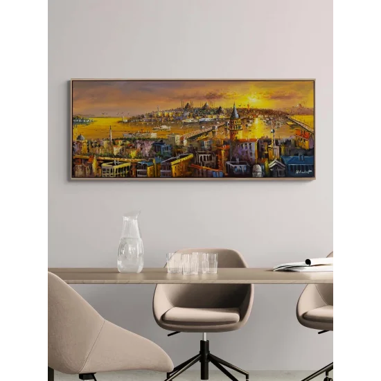 Işığa Uyanan Şehir Yağlı Boya Tablosu