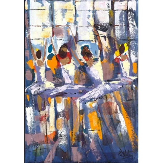 Işığın Bedeni Balerinler Yağlı Boya Tablosu