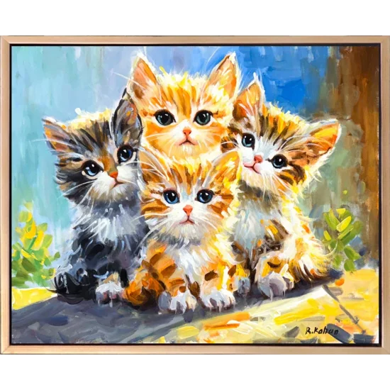 Cats in the Path of Light Oil Painting