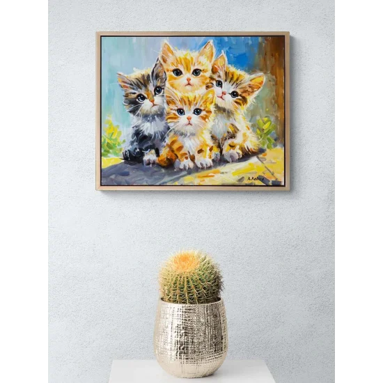 Cats in the Path of Light Oil Painting