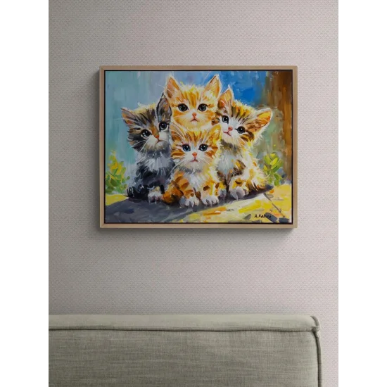 Cats in the Path of Light Oil Painting