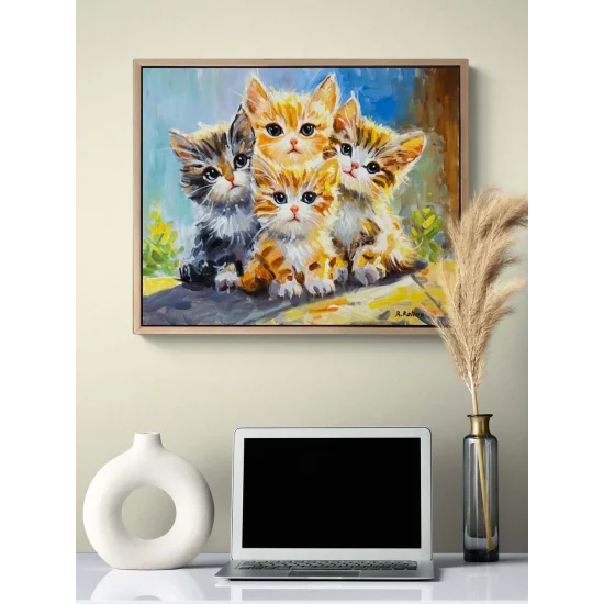 Cats in the Path of Light Oil Painting