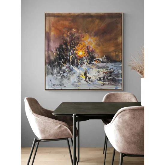 Işık ve Gölgede Kış Yağlı Boya Tablosu