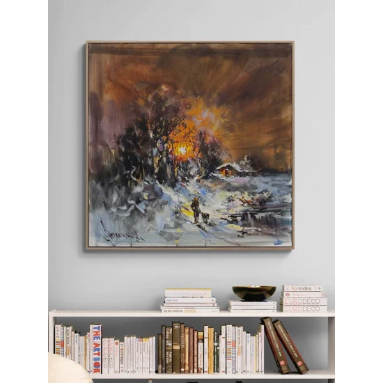 Işık ve Gölgede Kış Yağlı Boya Tablosu