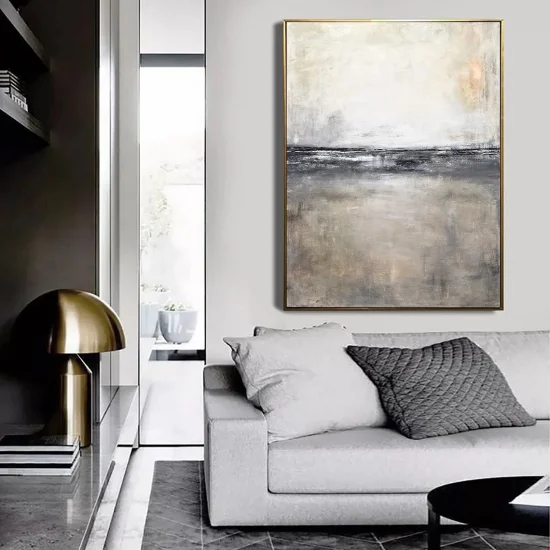 Scandinavian Gray Reflections Custom Order Abstract Oil Painting