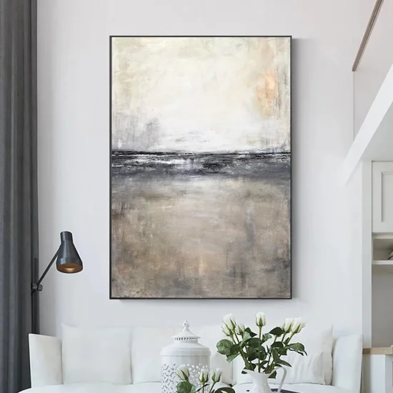 Scandinavian Gray Reflections Custom Order Abstract Oil Painting
