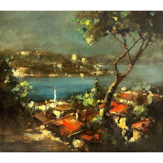 İstanbul Boğazında Mazi Yağlı Boya Tablosu
