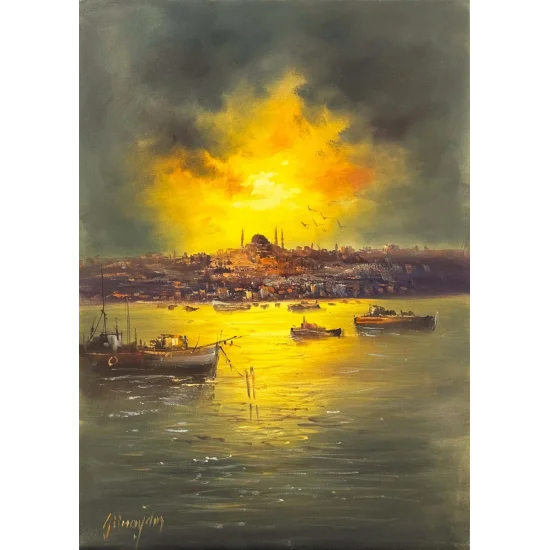 The Bosphorus on the Horizon Oil Painting