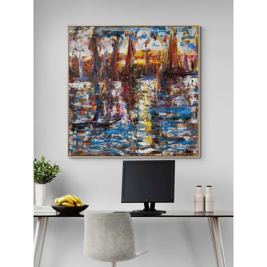 İstanbulda Kuşların Şarkısı Yağlı Boya Tablosu