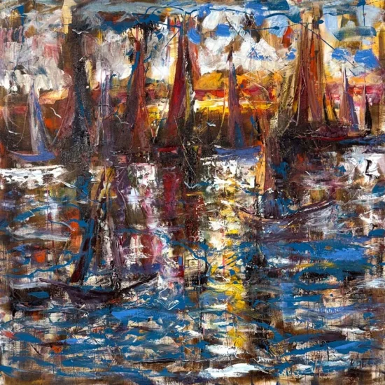 İstanbulda Kuşların Şarkısı Yağlı Boya Tablosu