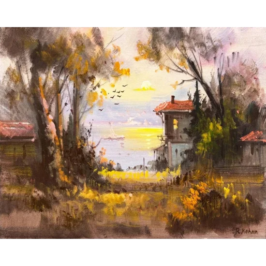 İstanbulda Sonbahar Yağlı Boya Tablosu