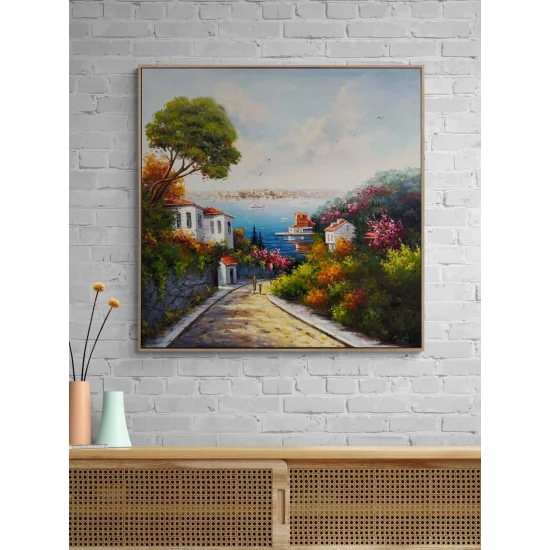 İstanbul’a İnilen Sokak Yağlı Boya Tablosu