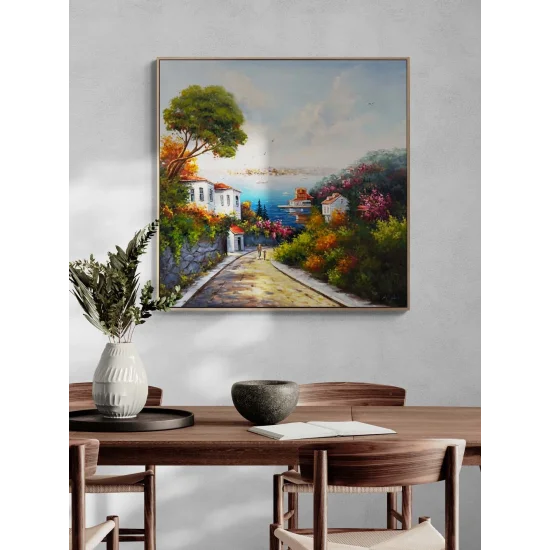 İstanbul’a İnilen Sokak Yağlı Boya Tablosu