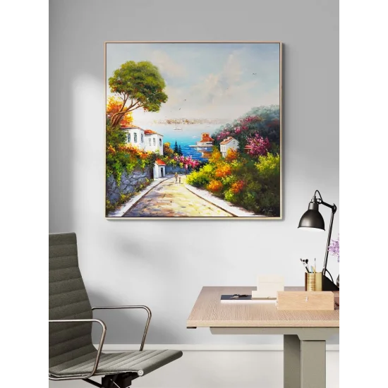 İstanbul’a İnilen Sokak Yağlı Boya Tablosu