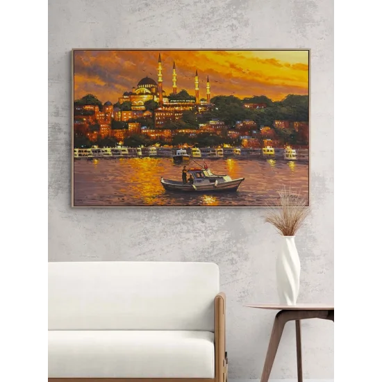İstanbul’da Bir Akşam Yağlı Boya Tablosu