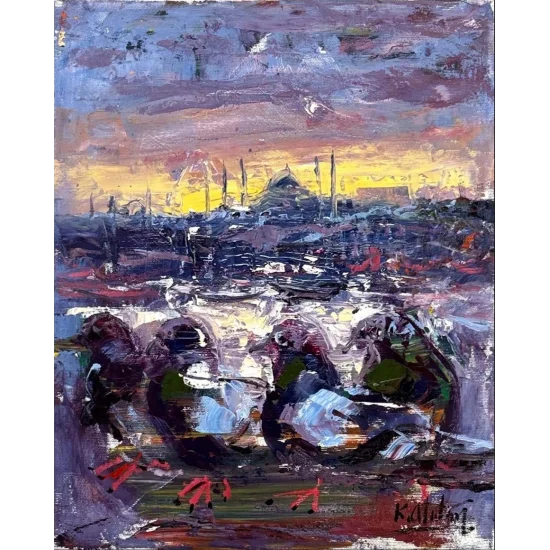 İstanbul’un Kanatları Yağlı Boya Tablosu