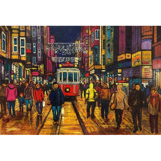 The Crowd of Istiklal Street Oil Painting