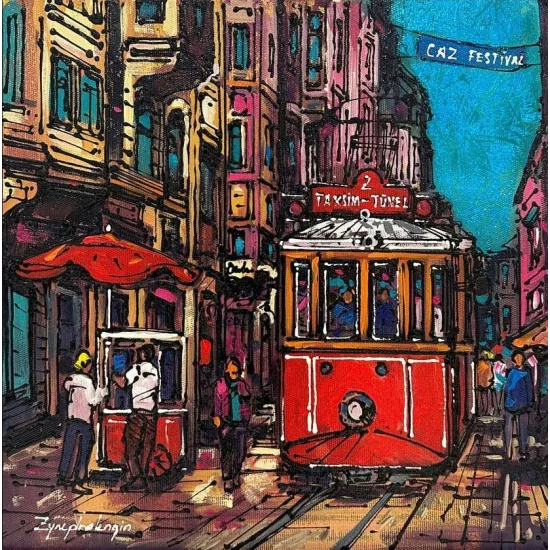 Jazz Festival on Istiklal Avenue Oil Painting