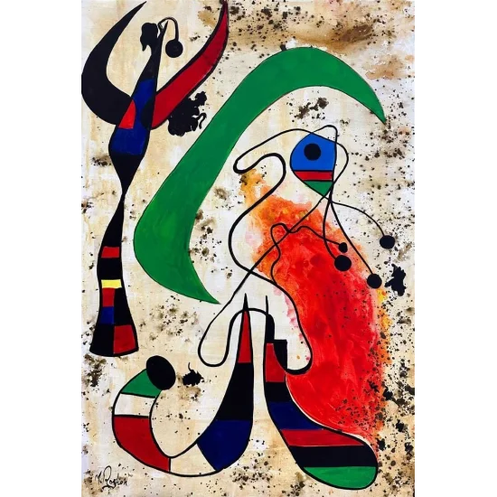 Joan Miro-Night Oil Painting | Simurg Art Gallery